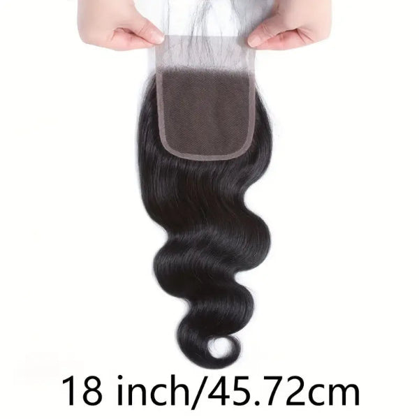 4×4 Body Wave Lace Closure – Free Part, 100% Human Hair, Natural Look
