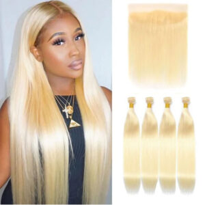 613 Blonde Straight Human Hair Bundles – Virgin Hair, Dye-Ready