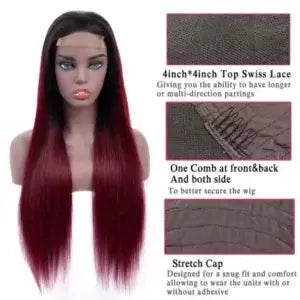 1B/99J 5*5 Closure Wig