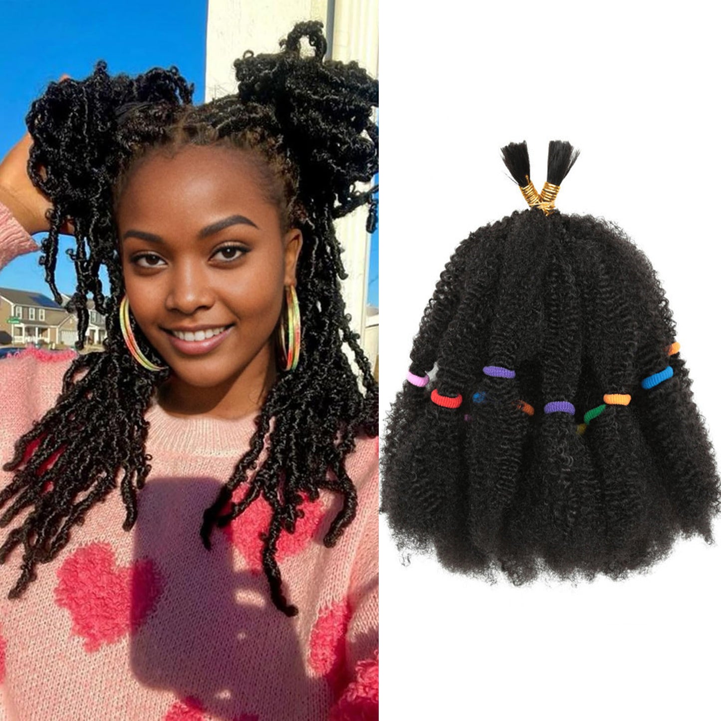 Afro Kinky – 12” Natural Synthetic Extensions | Soft & Lightweight