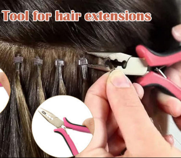 3-Hole I-Tip Hair Extension Tool – Professional Microlink & Bead Application Pliers
