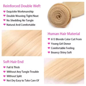 613 Blonde Straight Bundles