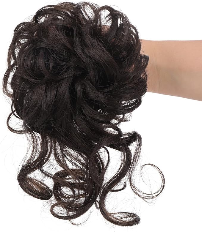 Curly Scrunchies Hairpiece – Messy Bun Hair Band Extension