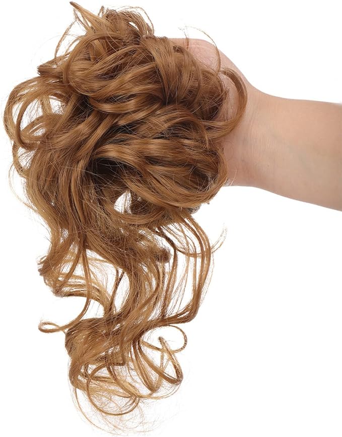 Curly Scrunchies Hairpiece – Messy Bun Hair Band Extension
