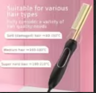 Ceramic Hot Comb for Lace Front Wigs - Dual Voltage, Fast Heating Straightener for Hair and Wigs