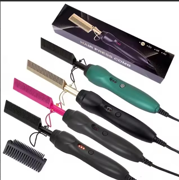 Ceramic Hot Comb for Lace Front Wigs - Dual Voltage, Fast Heating Straightener for Hair and Wigs