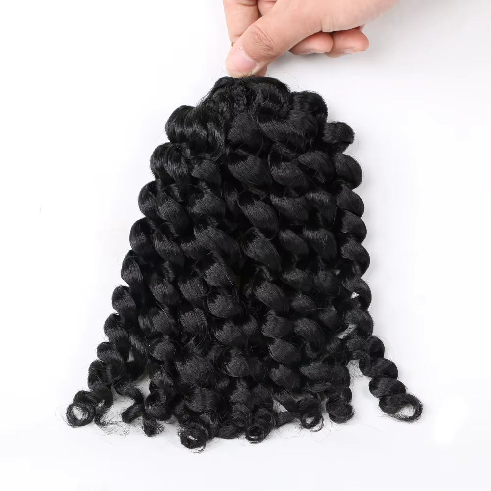 Wand Curl Crochet Hair 8 Inch – Soft Natural Synthetic Extensions