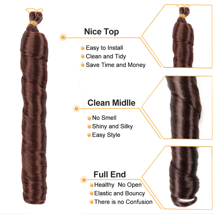 24" Silky Spiral Curly Hair – 300g Synthetic Braiding Hair | Soft, Bouncy Curls