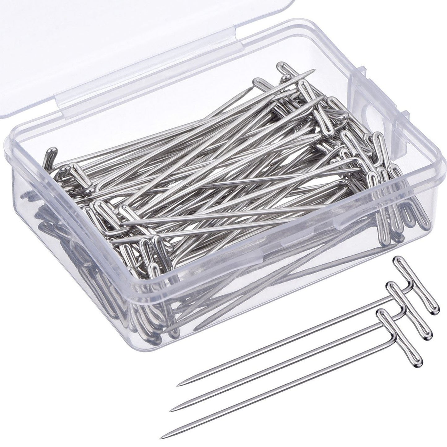 50-Piece T-Pins – Nickel-Plated Steel Pins for Wig Making & Crafts