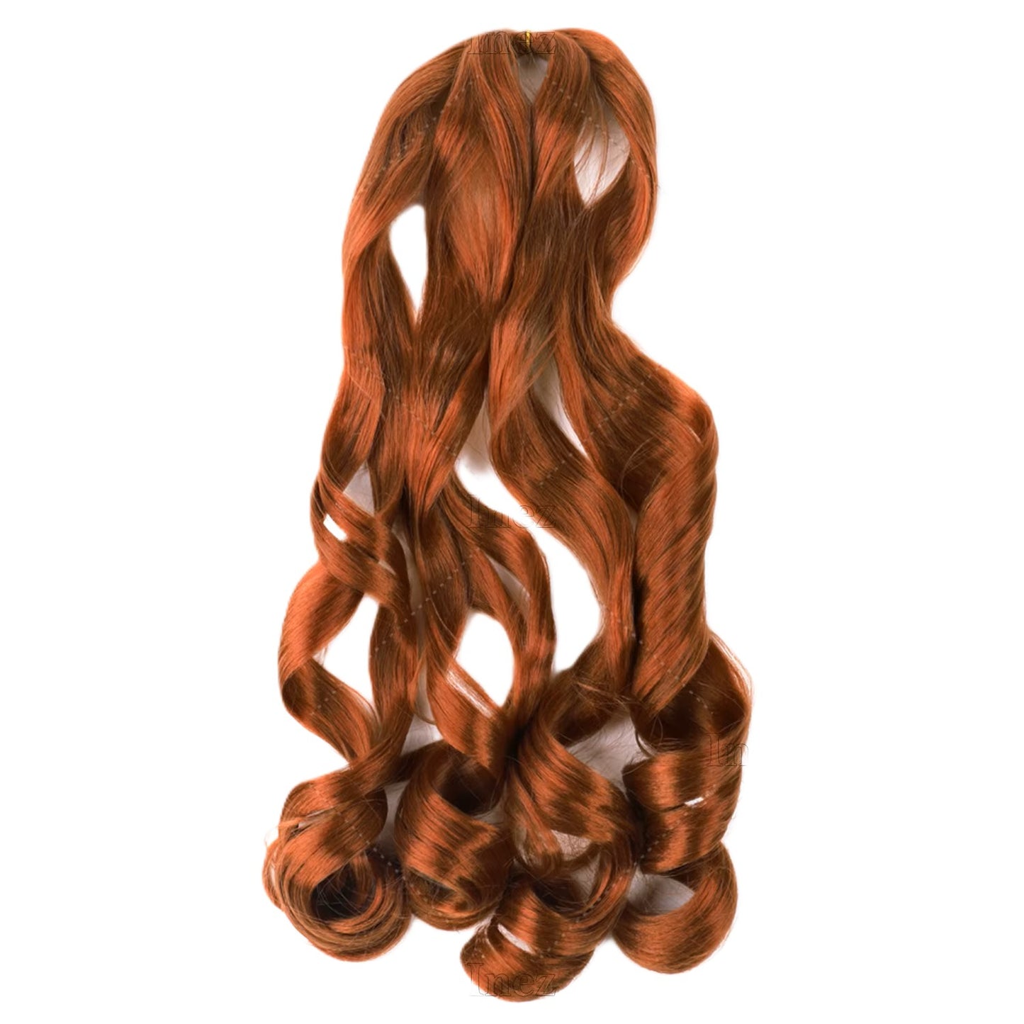 Brown hair extensions on a white background