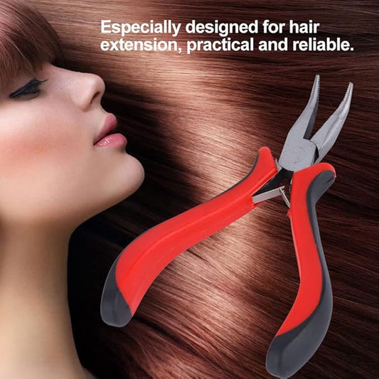 Hair Extension Pliers Stainless Steel Bead Closer  Tool Half - Hole Tip