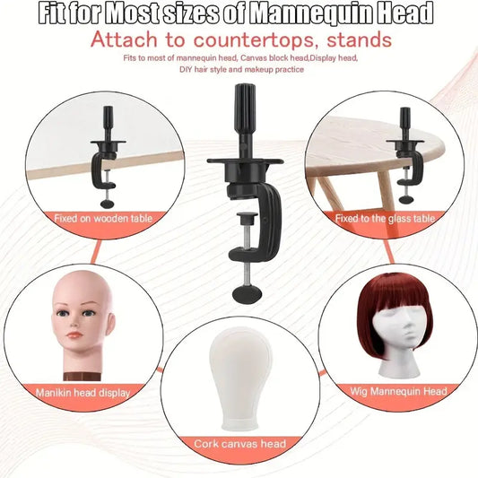 Mannequin Head Stand Clamp – For Styling & Display 1pcs