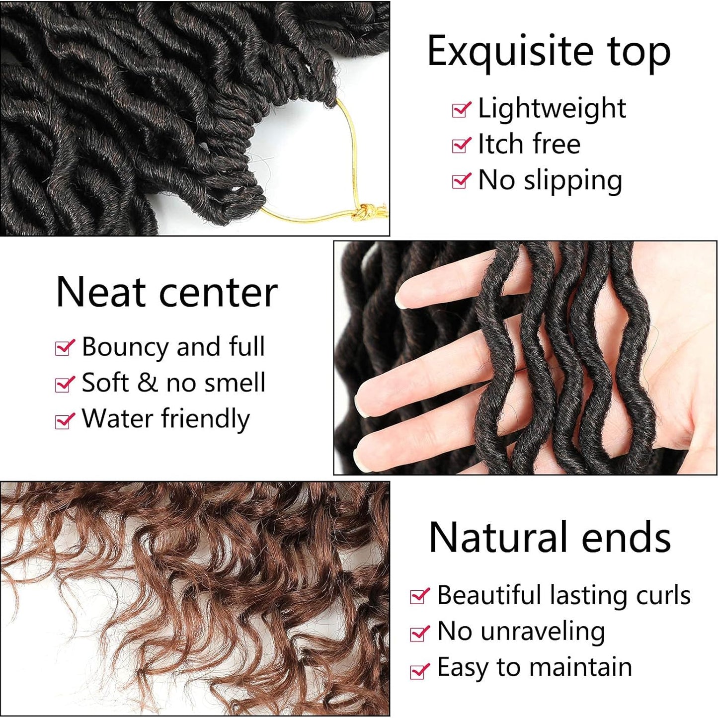 Faux Locs Curly Ends 18 Inch – Natural Synthetic Crochet Hair