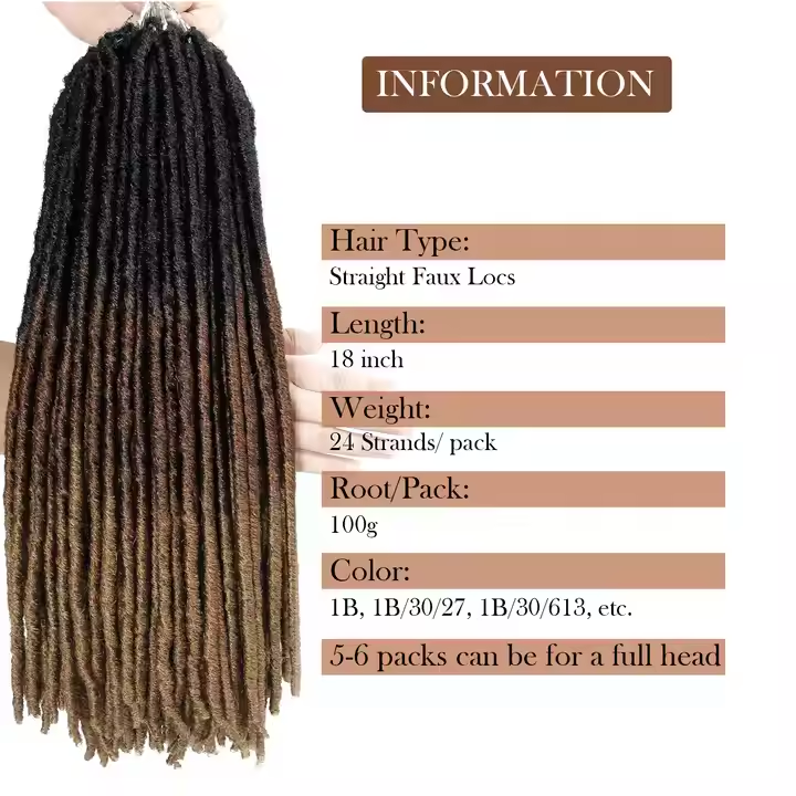 Gypsy Locs Straight 18 Inch – Natural Synthetic Crochet Hair