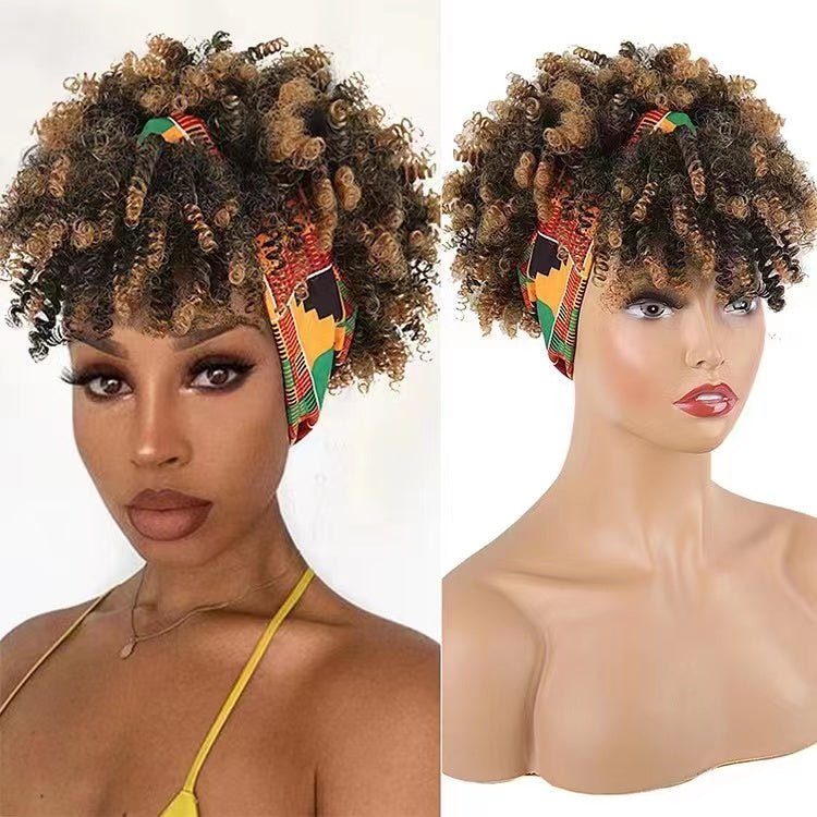 Afro Kinky Headband Wig Cap – Synthetic | Natural Look & Easy Wear