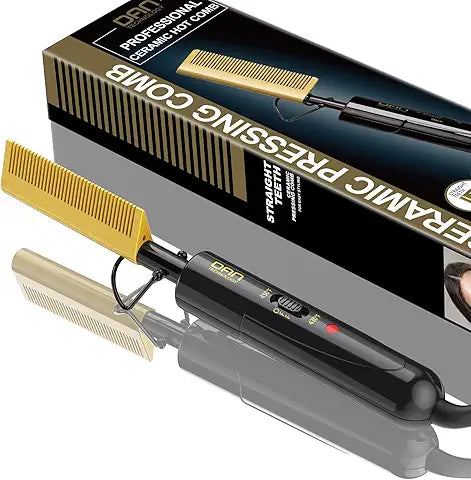 Ceramic Hot Comb for Lace Front Wigs - Dual Voltage, Fast Heating Straightener for Hair and Wigs