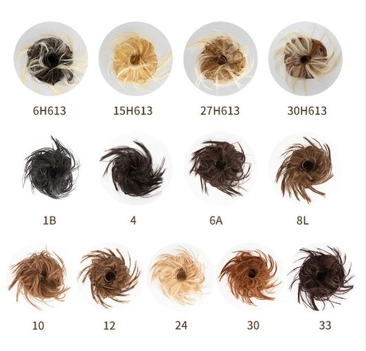 Messy Bun Extensions Wavy Donut Scrunchies