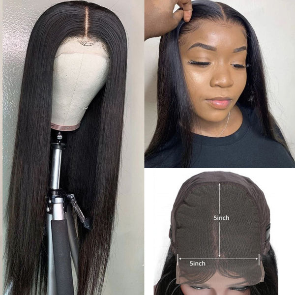 Straight 5x5 Closure Wig - Front View