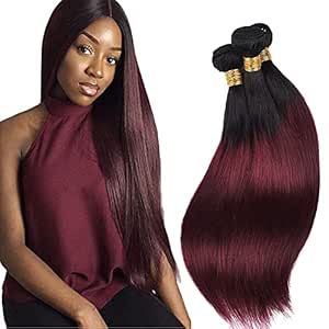 1B/99J Ombre Human Hair Bundles – Straight | Sleek, Rich Color Blend