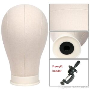 21″ Cork Canvas Mannequin Head - Perfect for Hairstyling, Wig Making & Makeup Application