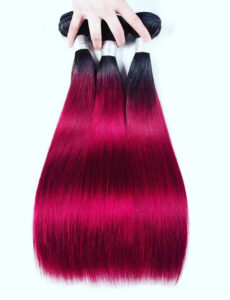 1B/BUG Ombre Straight Hair Bundles – Bold Color, Sleek Elegance.