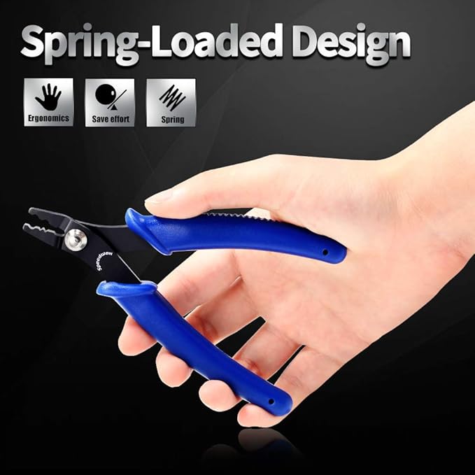 Blue Mini Hair Extension Crimping Pliers – Straight Head, Multi-Use Tool