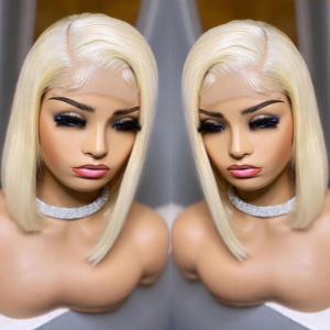 Platinum Blonde Bob Wig - Natural Hairline