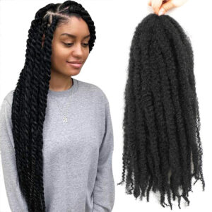Afro Kinky Marley Hair 18 Inch – Natural Synthetic Braiding Extensions
