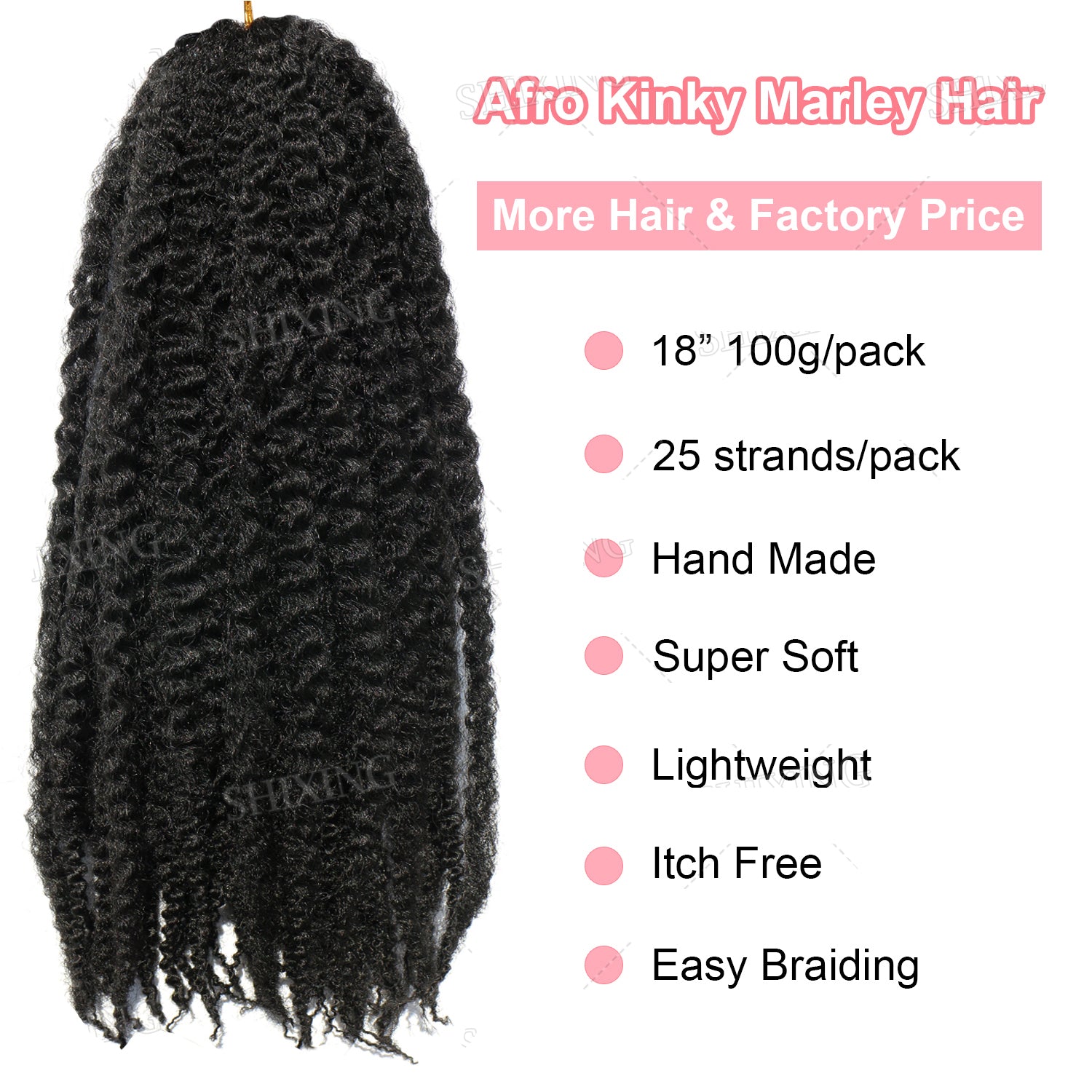 Afro Kinky Marley Hair 18 Inch – Natural Synthetic Braiding Extensions - Image 6