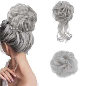 Curly Synthetic Hair Scrunchies Long Tail Messy Elastic