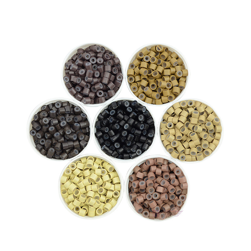 1000pcs Aluminum Silicon Beads 5.0×3.0×3.0mm | Micro Ring Beads for Hair Extensions