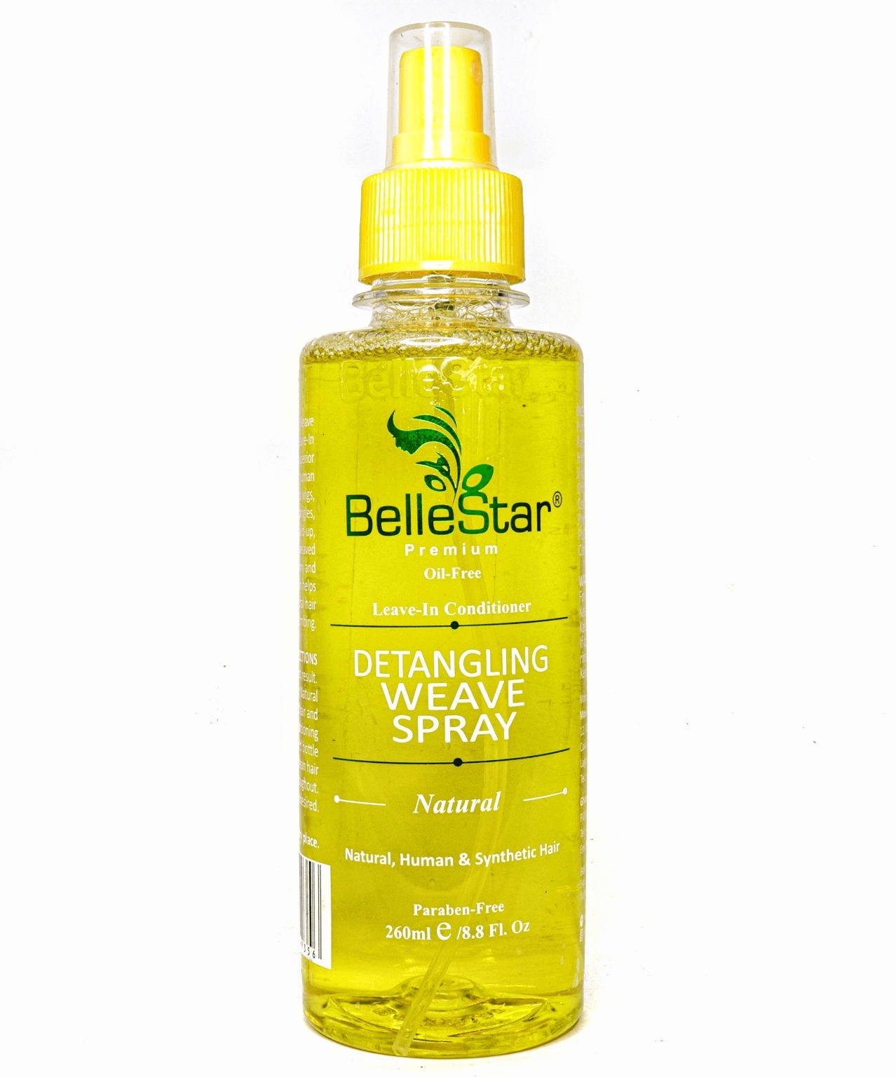 BelleStar Hair Weave Spray - 260ml oil-free leave-in conditioner for natural and synthetic hair, enriched with Vitamin E.