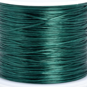 A spool of green crystal string elastic wig sewing thread.