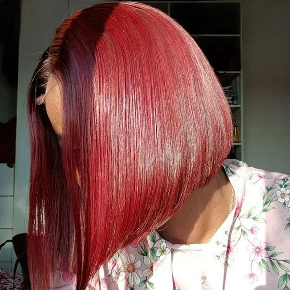 5×5 Lace Closure Straight Bob Wig – #1B/BUG Ombre (100% Human Hair) - Image 4