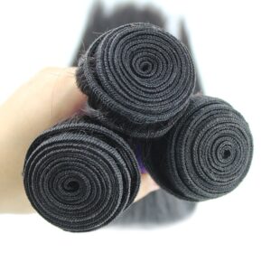 1B Human Hair Straight Extension – Virgin Human Hair, Natural Black - Image 3