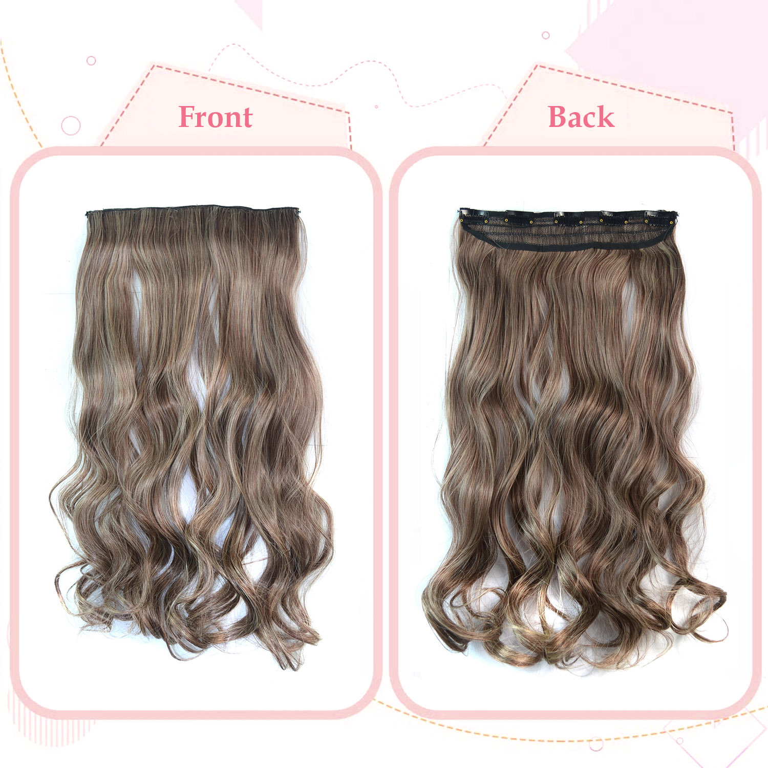 One Piece 5 Clips in Hair Extensions – 24" 120g - Image 3