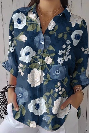 Women's Three-Quarter Sleeve Drop Shoulder Shirt - Image 3